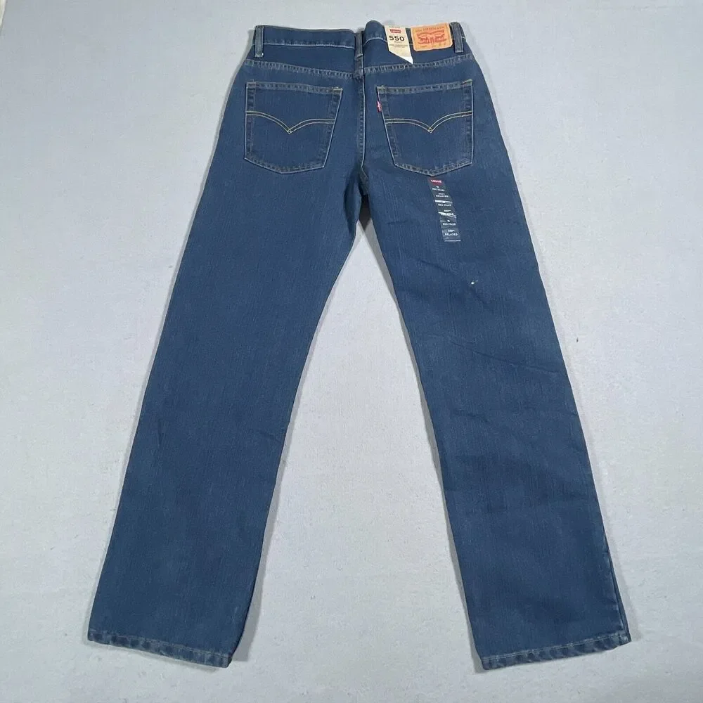 Levi 550 Relaxed Fit Jeans Youth 29x29 Tapered‎ Leg Blue Casual Workwear NWT